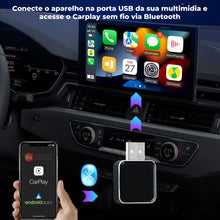Carregar imagem no visualizador da galeria, Mini Adaptador Bluetooth Apple CarPlay e Android Auto - MultimidiaWireless™
