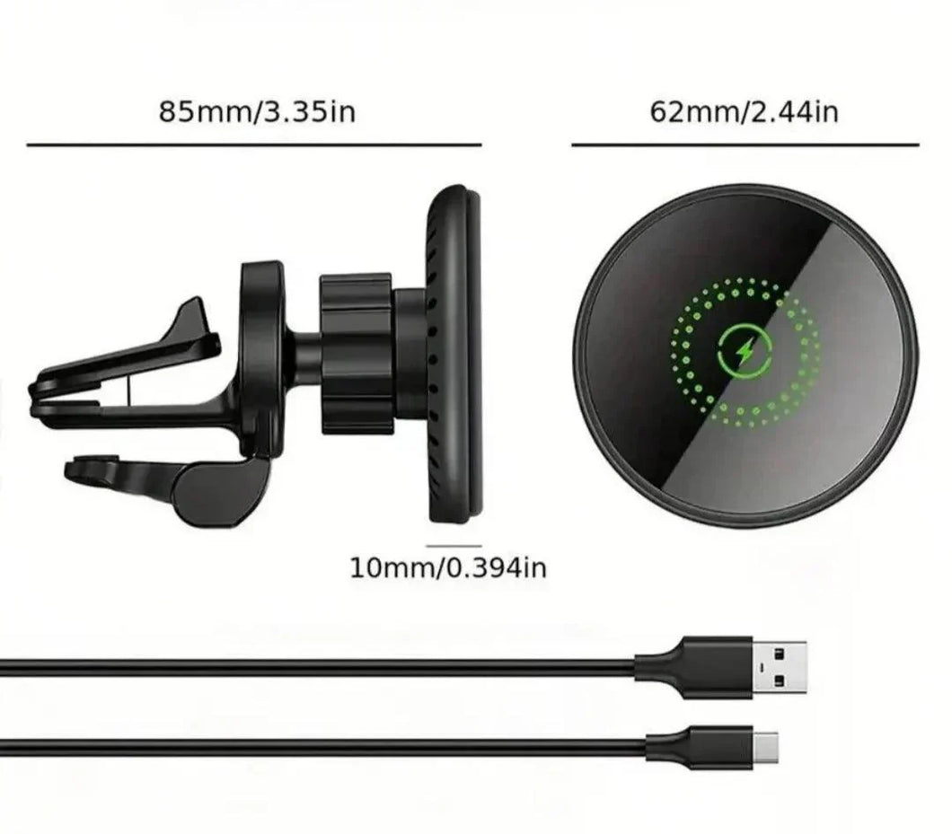 Carregador Sem Fio Inteligente Rápido 20W para Carro